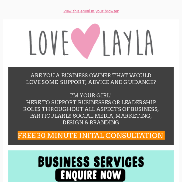 Love Layla Designs, We want to support YOU!