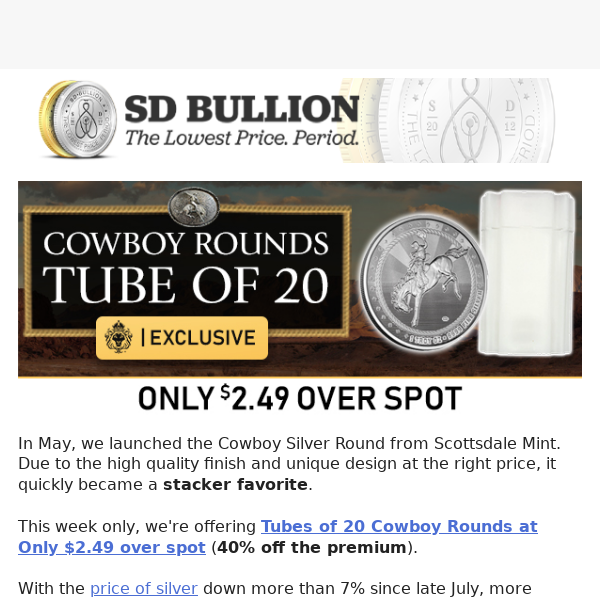 🤠 Scottsdale Cowboy Round Tube of 20 Sale!