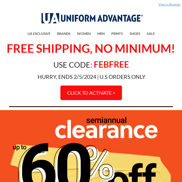 Yes, please! Free Shipping + Up to 60% off CLEARANCE! 💥 - Uniform Advantage