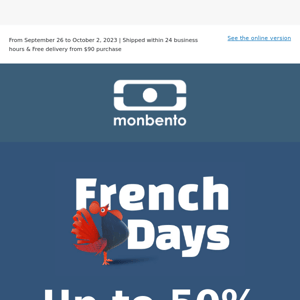 FRENCH DAYS: Up to 50% off selected items