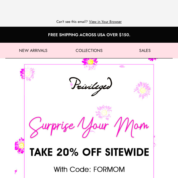 Surprise your Mom with 20% OFF 💐