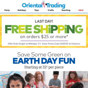 Celebrate Earth Day with Free Shipping! 💛🌎