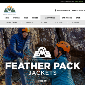 25% OFF EMS Feather Pack Down Jackets