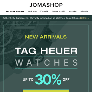 ⚡TAG HEUER SALE: New Arrivals (Up To 30% OFF)