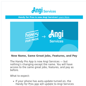 Important: Your Handy Pro App is now Angi Services