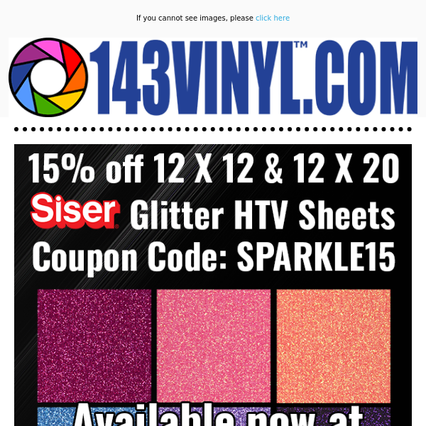 Sparkle and Save on Glitter HTV! ✨