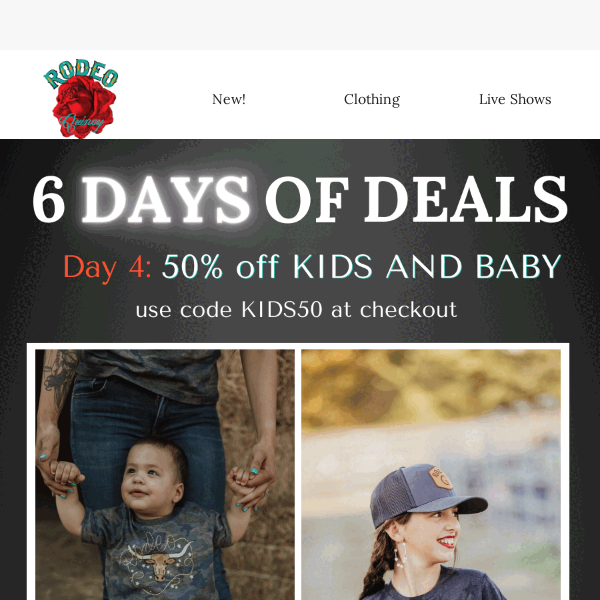 50% OFF!! BABY AND KIDS!