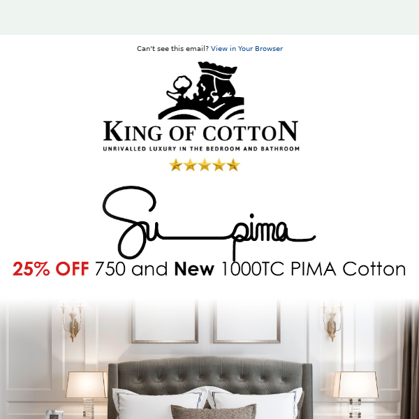Last Chance: 25% Off Our Luxurious Pima Cotton Linens!