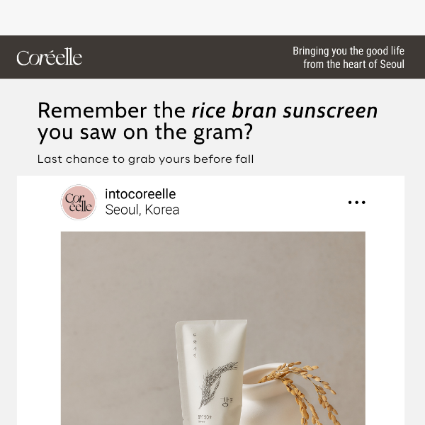 That viral rice sunscreen you saw? Yup, it's 40% OFF