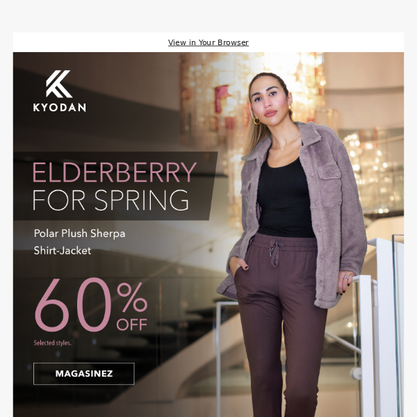 Add some color to your spring outfits with ELDERBERRY - 60% off - Kyodan  Clothing