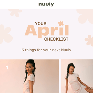 YOUR APRIL CHECKLIST