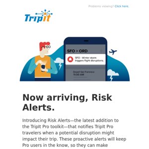 New TripIt Pro Risk Alerts