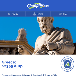 $2399+ // Greece: Athens & Santorini Tour w/Air