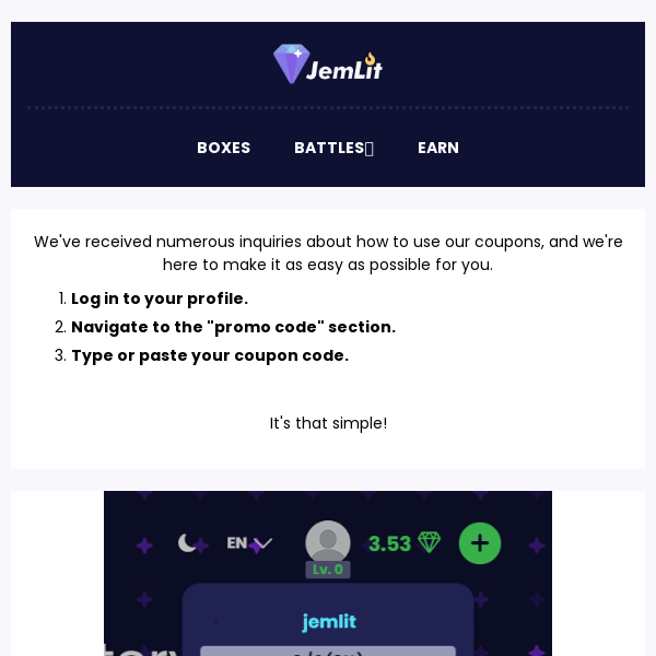 How to use a Jemlit coupon? Follow these simple steps 😎