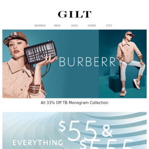 Burberry: All 33% Off TB Monogram Collection | Everything $55 & $555 for 1 Day