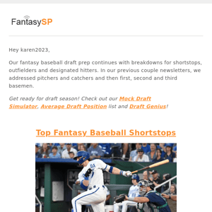 Fantasy Baseball Draft Prep (Shortstop, Outfield, Designated Hitter Edition)