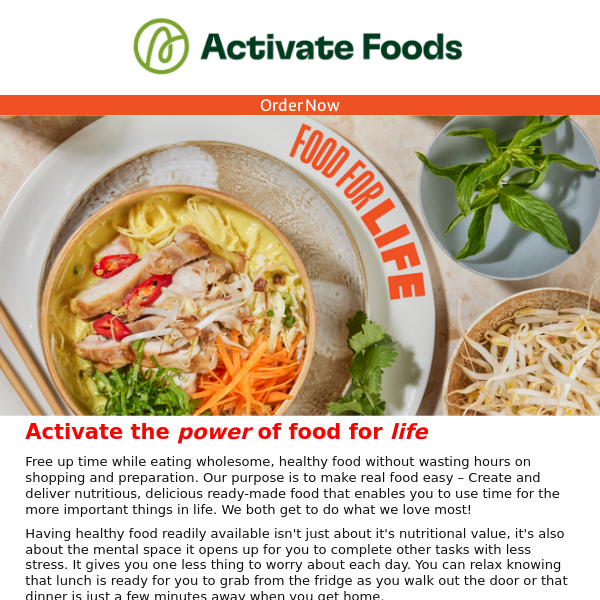 Free up YOUR time with Activate Foods