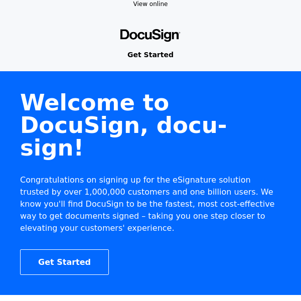 Get started with your DocuSign trial