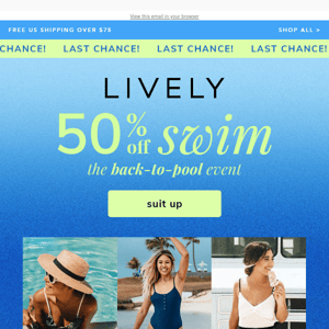 Time Is Ticking: Last Chance For 50% Off Swim