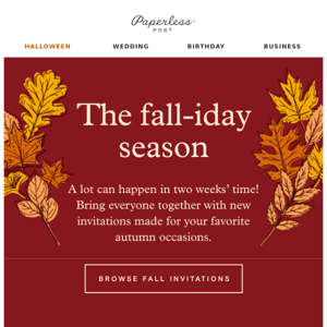 Get Ready for Fall Holidays with Paperless Post's New Invitations 🍂🎃