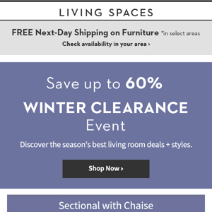 Winter CLEARANCE Event: Living Room