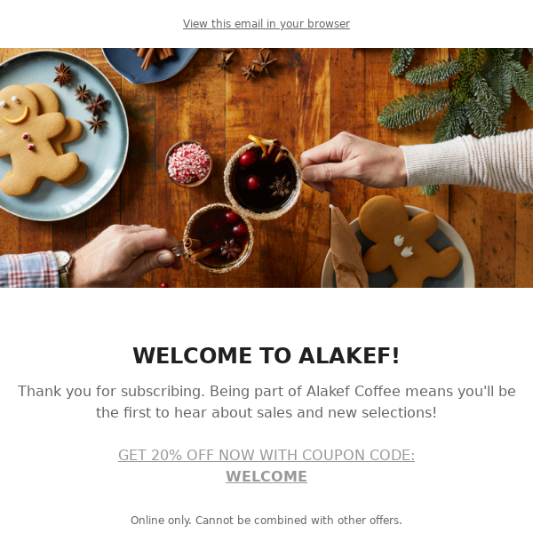 20% off Alakef Coffee!