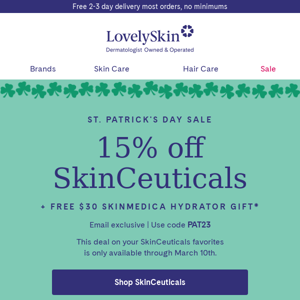 Get it now: 15% Off SkinCeuticals exclusive savings!