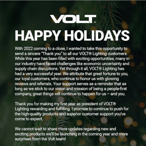 Happy Holidays and thank you from Volt!