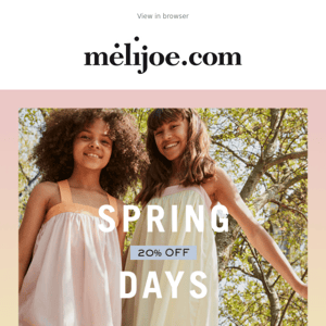 LAST DAY : Spring Days -20 off Spring/Summer favourites