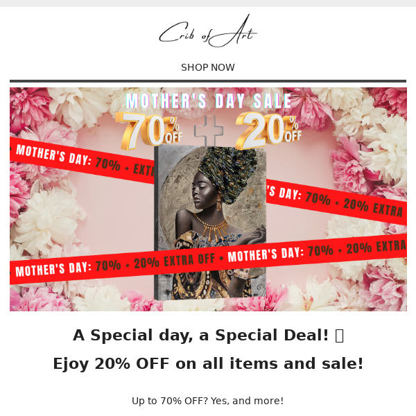 Mother's Day Sale - An extra 20% OFF 🎉