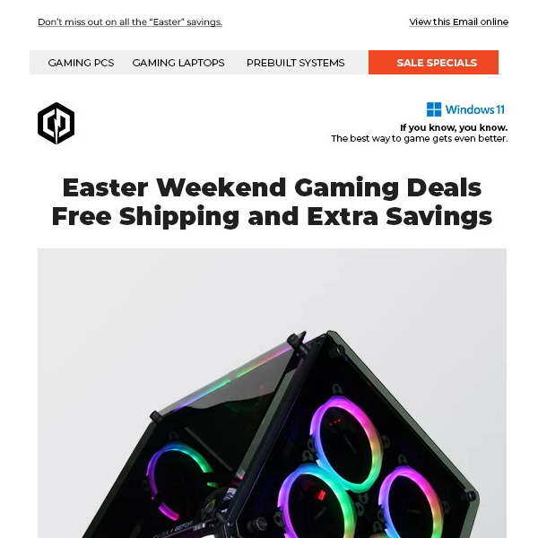 ✔ Easter Weekend Gaming PC Deals - Free Shipping and More