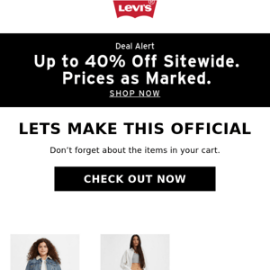 Levi's coupon code 40 hot sale off