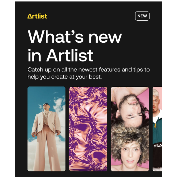 Artlist.io, just released! Check out the latest updates in Artlist