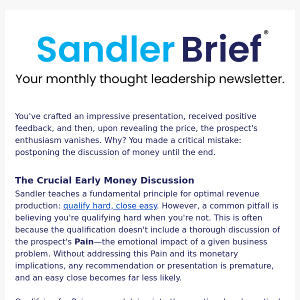 The March 2024 Sandler Brief
