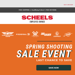 Last Chance to Save—Spring Shooting Sale Event!