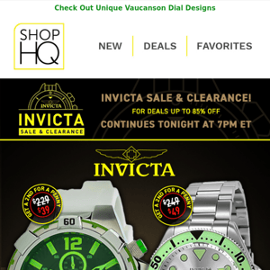 Buy One, Get One for a PENNY on Invicta TONIGHT