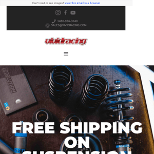 Save Money w/ Free Shipping on Suspension