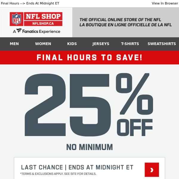 Last Chance For 25% Off