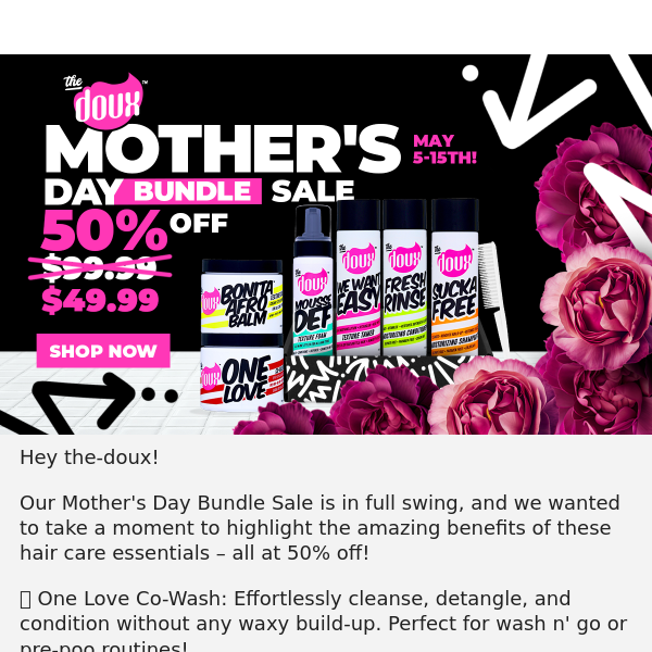 🌺 Empower Her Curls: Mother's Day Bundle at 50% Off – Discover the Benefits! 🌺