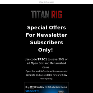 Special Offers For Newsletter Subscribers Inside