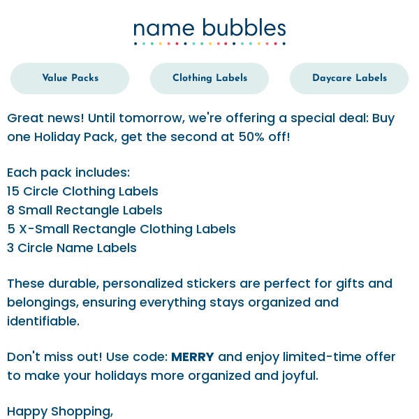 Yule love this sale, Name Bubbles ⛄