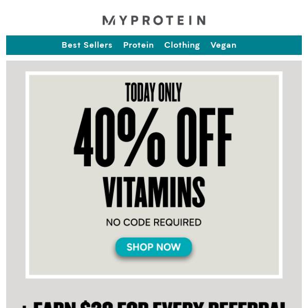 40% off ALL vitamins today only