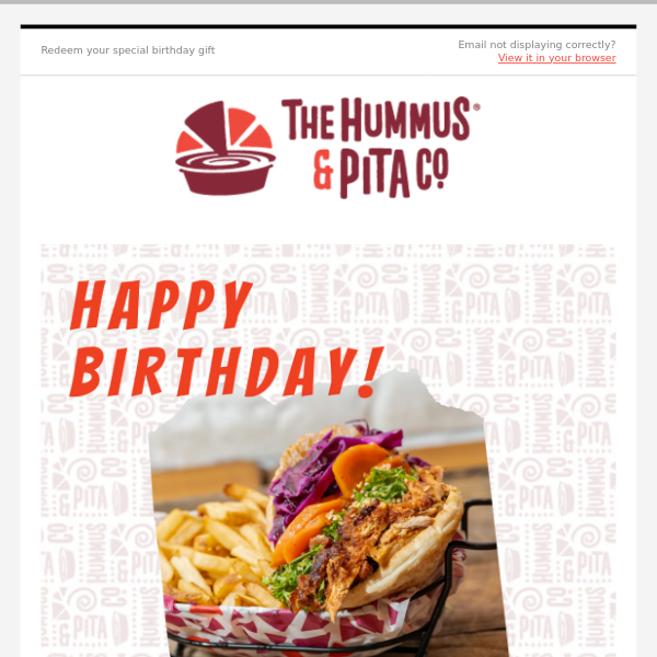 Happy Birthday from The Hummus and Pita Co.! 🎂