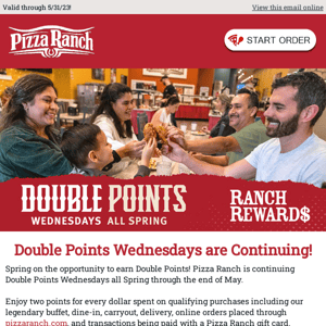 Get Double Points Every Wednesday All Spring!
