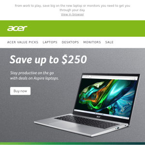 Big savings on new laptops and monitors