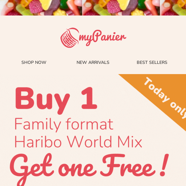Flash sale 🍬 Buy 1 Haribo, Get 1 Free *today*