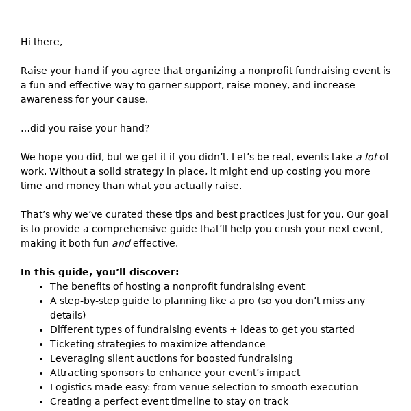 [FREE GUIDE] The Complete Guide to Nonprofit Fundraising Events