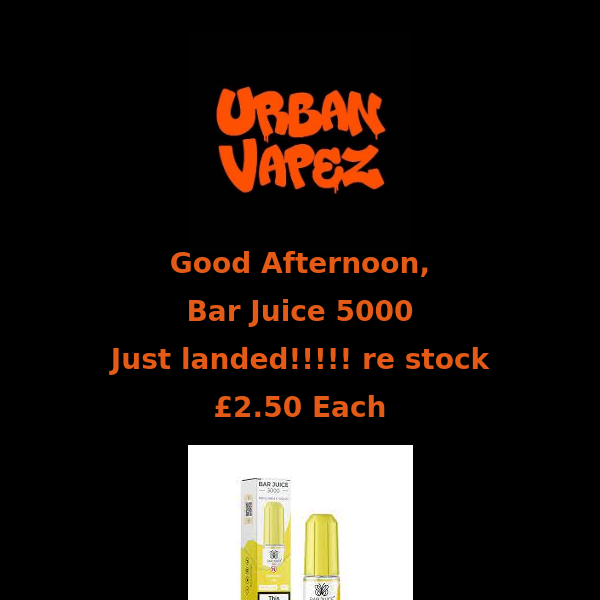 Bar Juice Re-stock Now Live