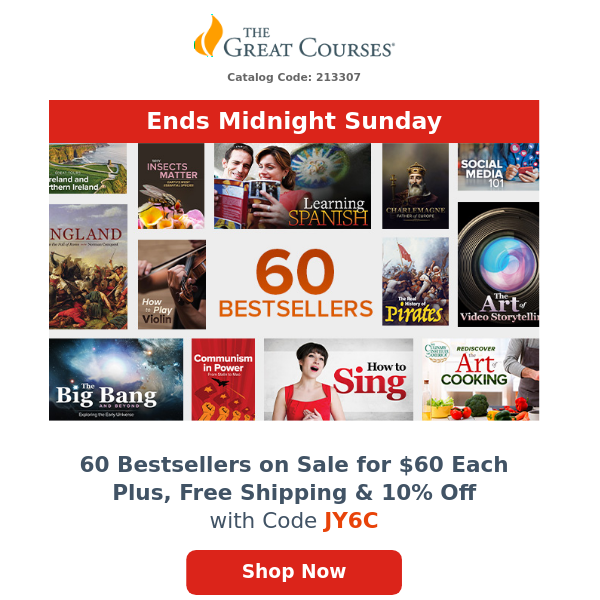 Last Day to Get 60 Courses for $60 + Free Shipping & 10% Off!