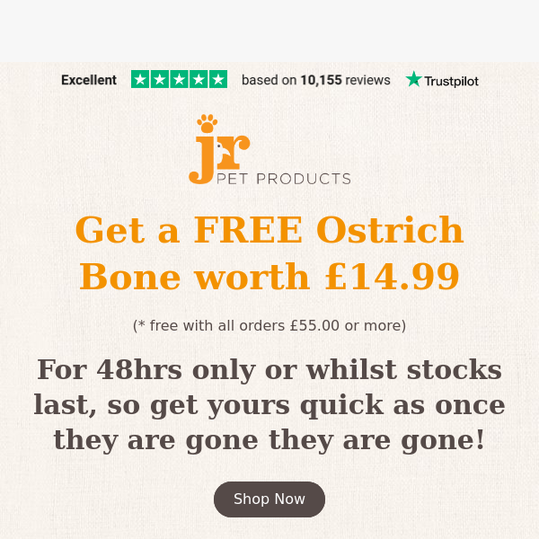 Get a FREE Ostrich Bone - yes, really!